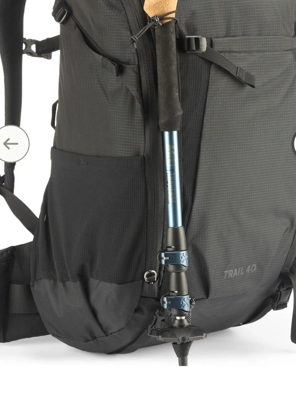 REI Trail 40 Men's Large  Hiking Black Backpack, Exc Condition